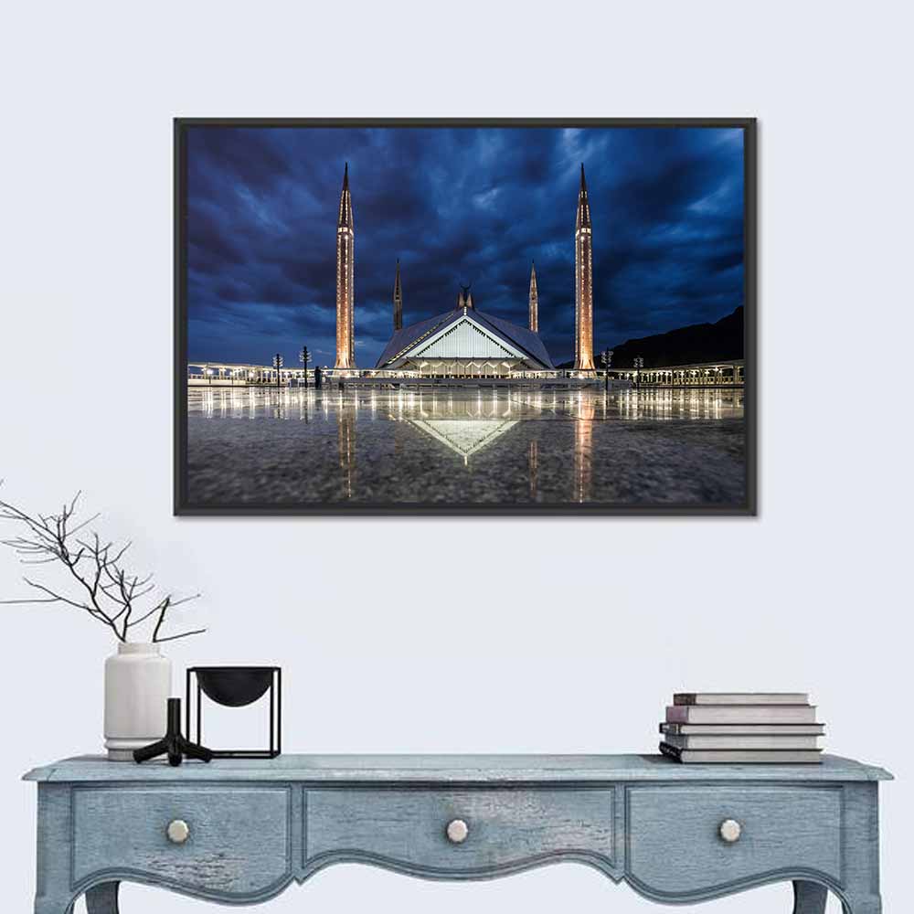 Faisal Mosque Islamabad Wall Art in a room, landscape