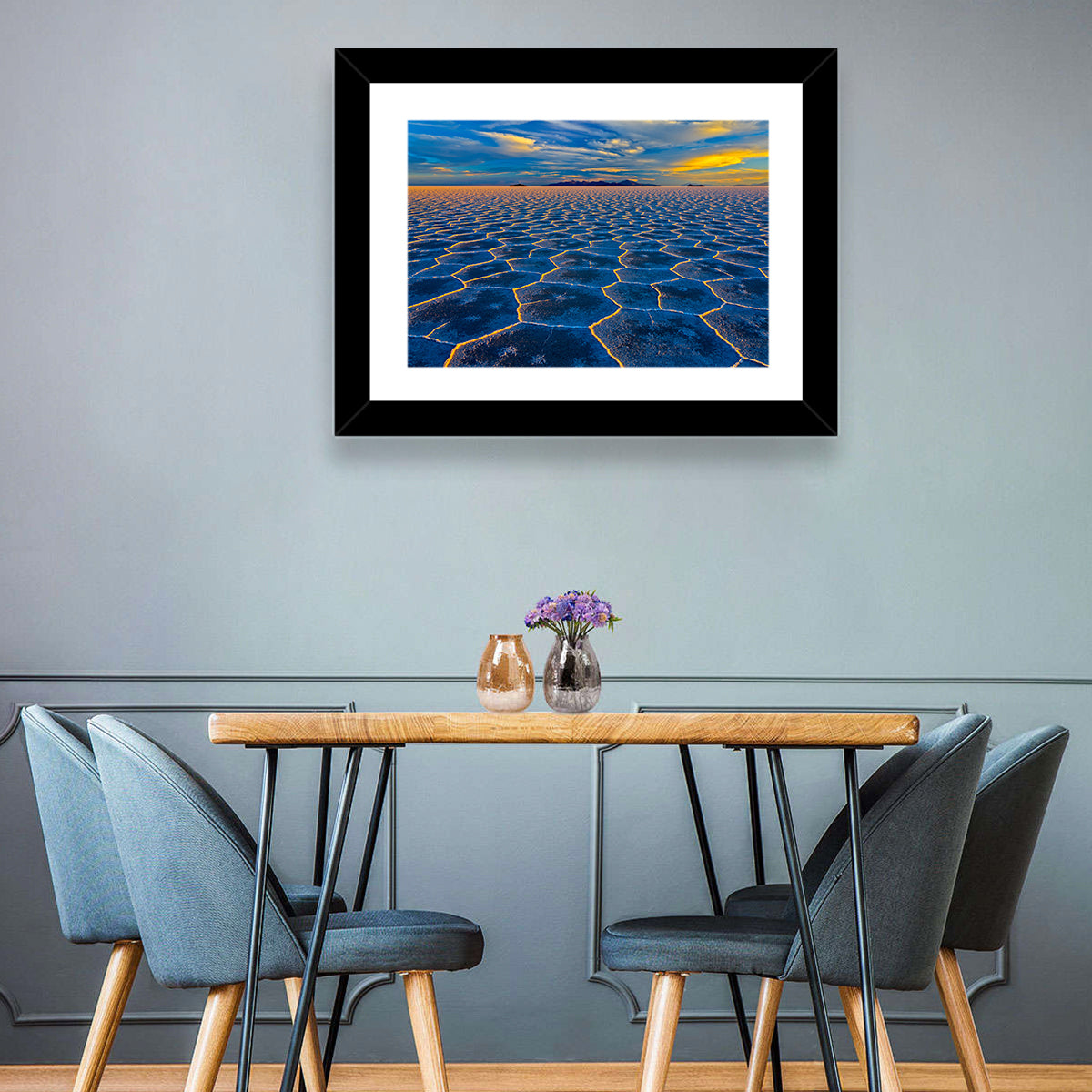 Salar De Uyuni Salt Flats at Sunset Wall Art