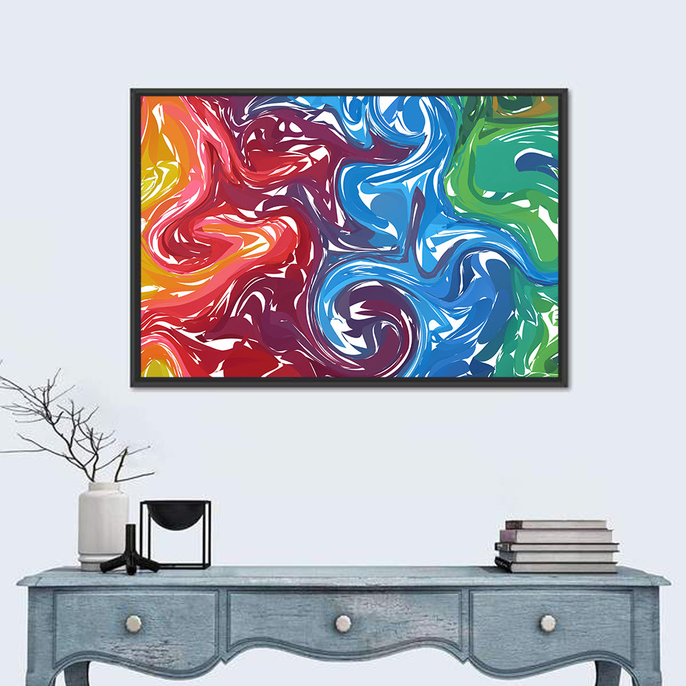 Marbled Color Flow Abstract Wall Art