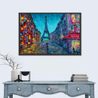 Rainy Paris Street with Eiffel Tower Wall Art