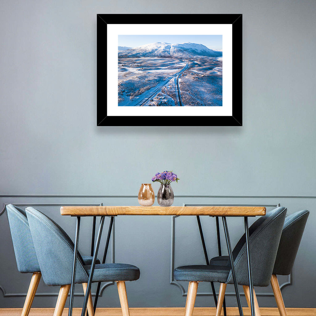 Snowy Valley with Parallel Tracks Wall Art