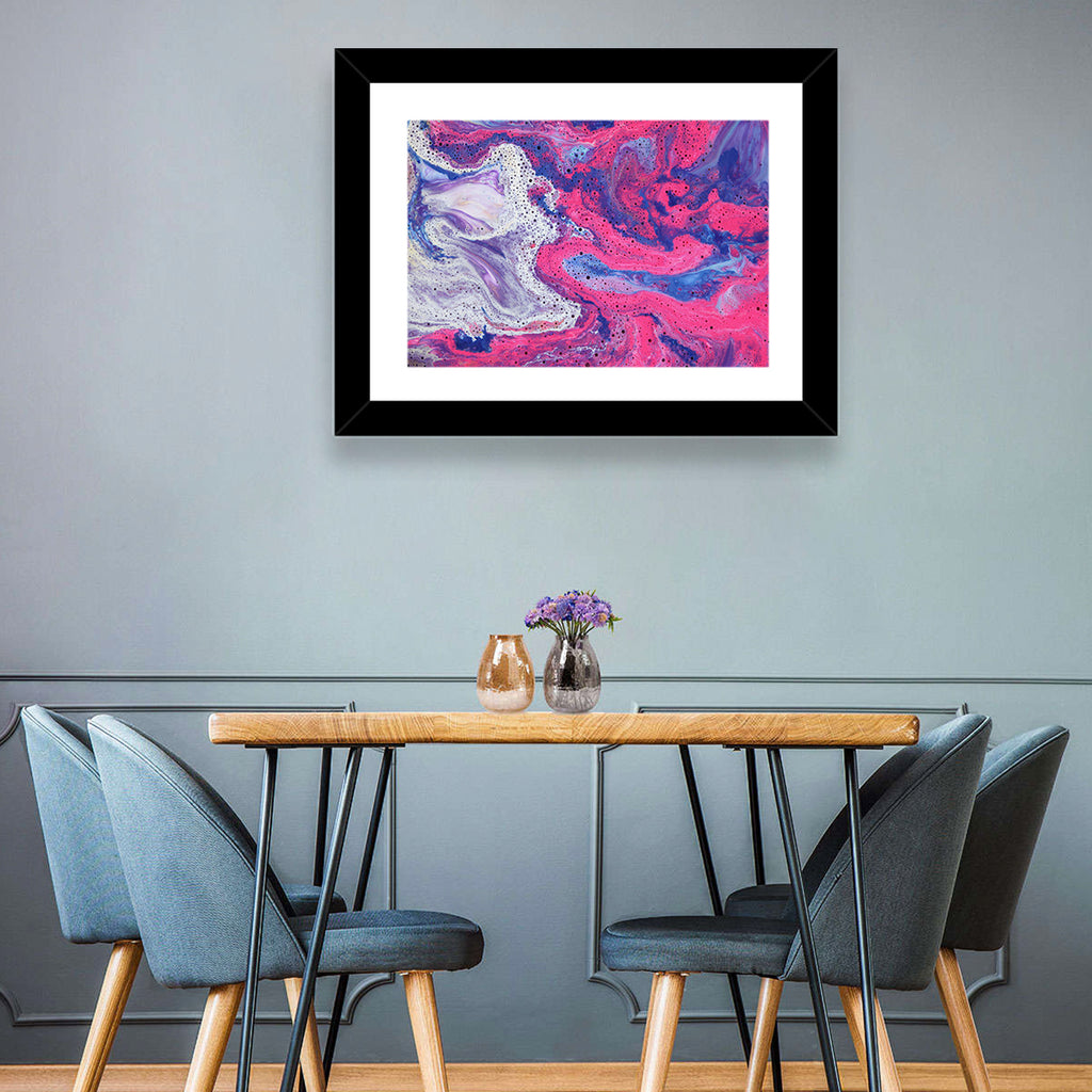 Magenta Bubble Fluid Abstraction Wall Art