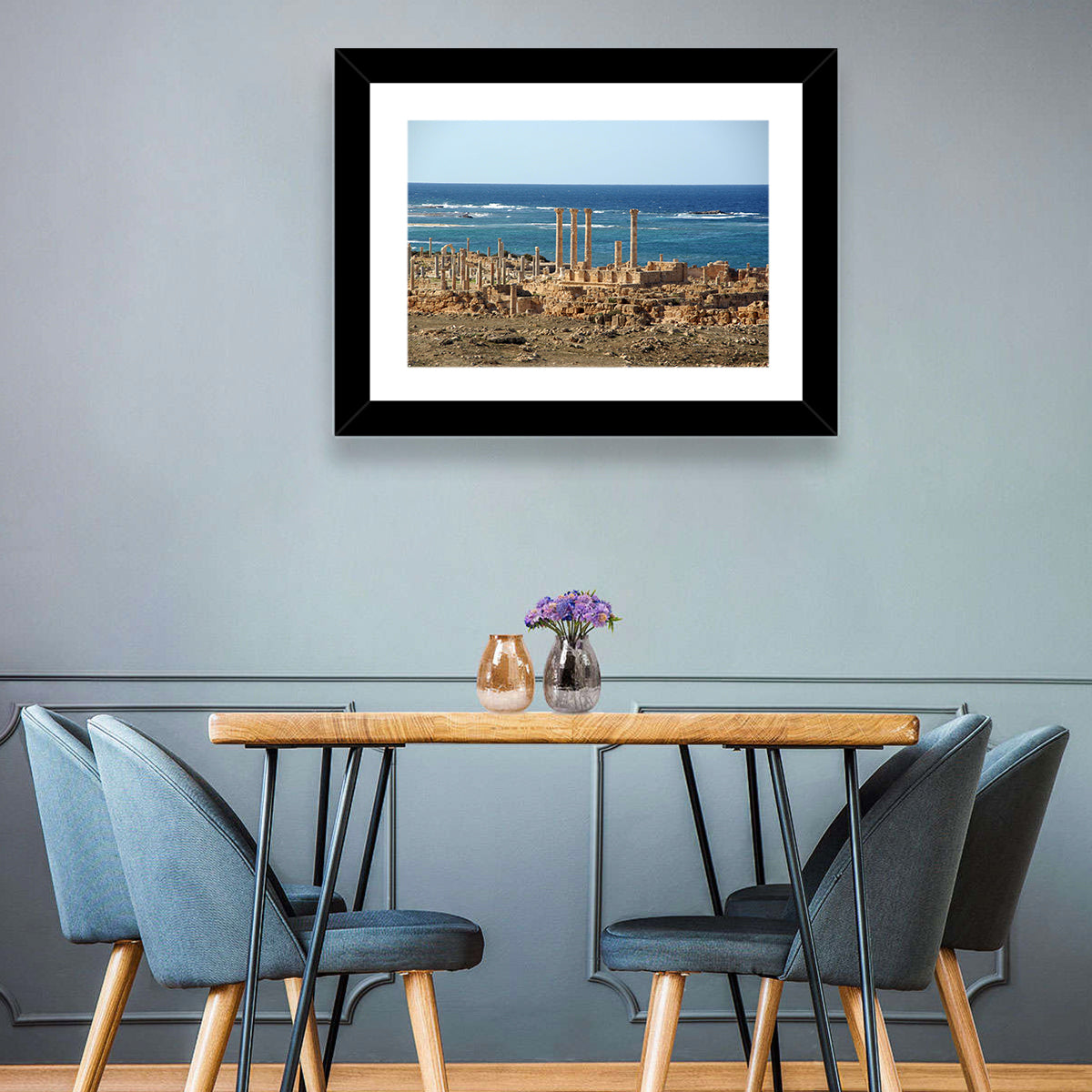 Leptis Magna Coastal Ruins Wall Art in a room, landscape
