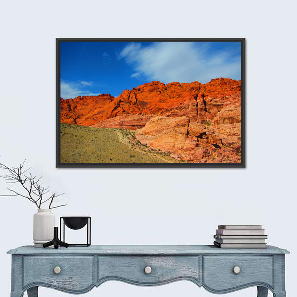 Red Rock Canyon Trail Wall Art in a room, landscape