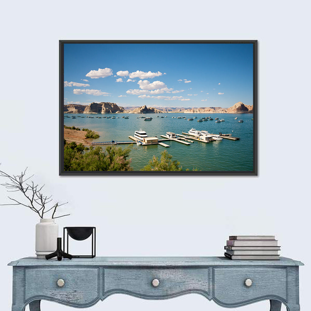 Lake Powell Marina, Page Arizona Wall Art in a room, landscape