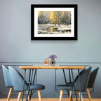 Sunlit Winter Cabin Wall Art