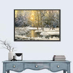 Sunlit Winter Cabin Wall Art