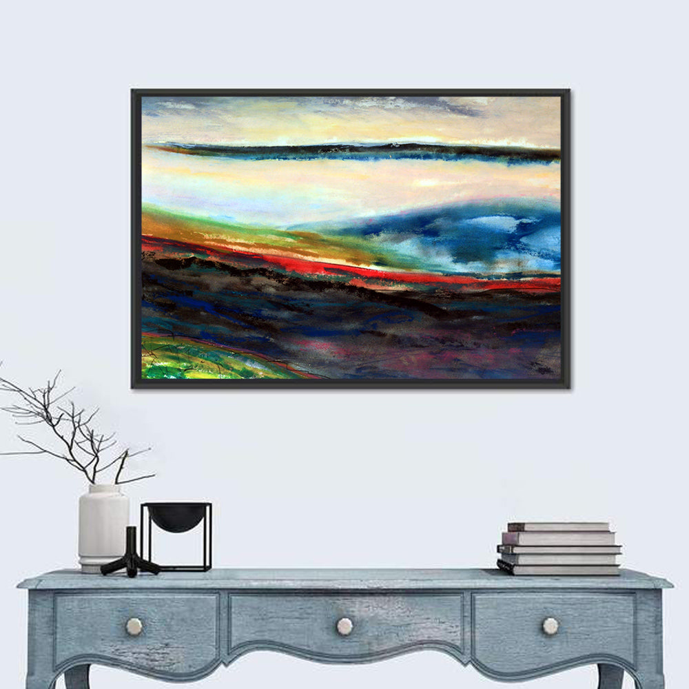 Moody Horizon Stripe Abstract Landscape Wall Art