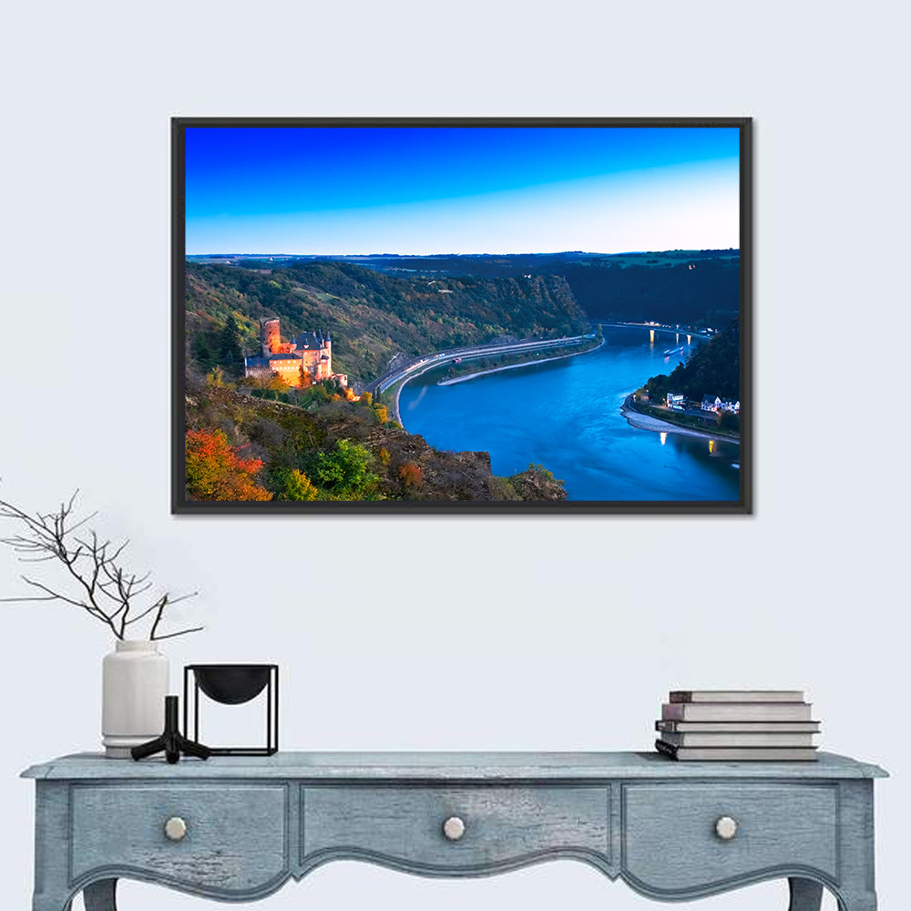 Rhine Valley at Dusk Wall Art in a room, landscape