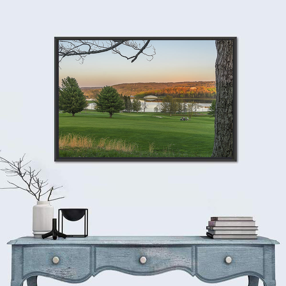 Roscoe Conkling Park Golden Hour Wall Art in a room, landscape