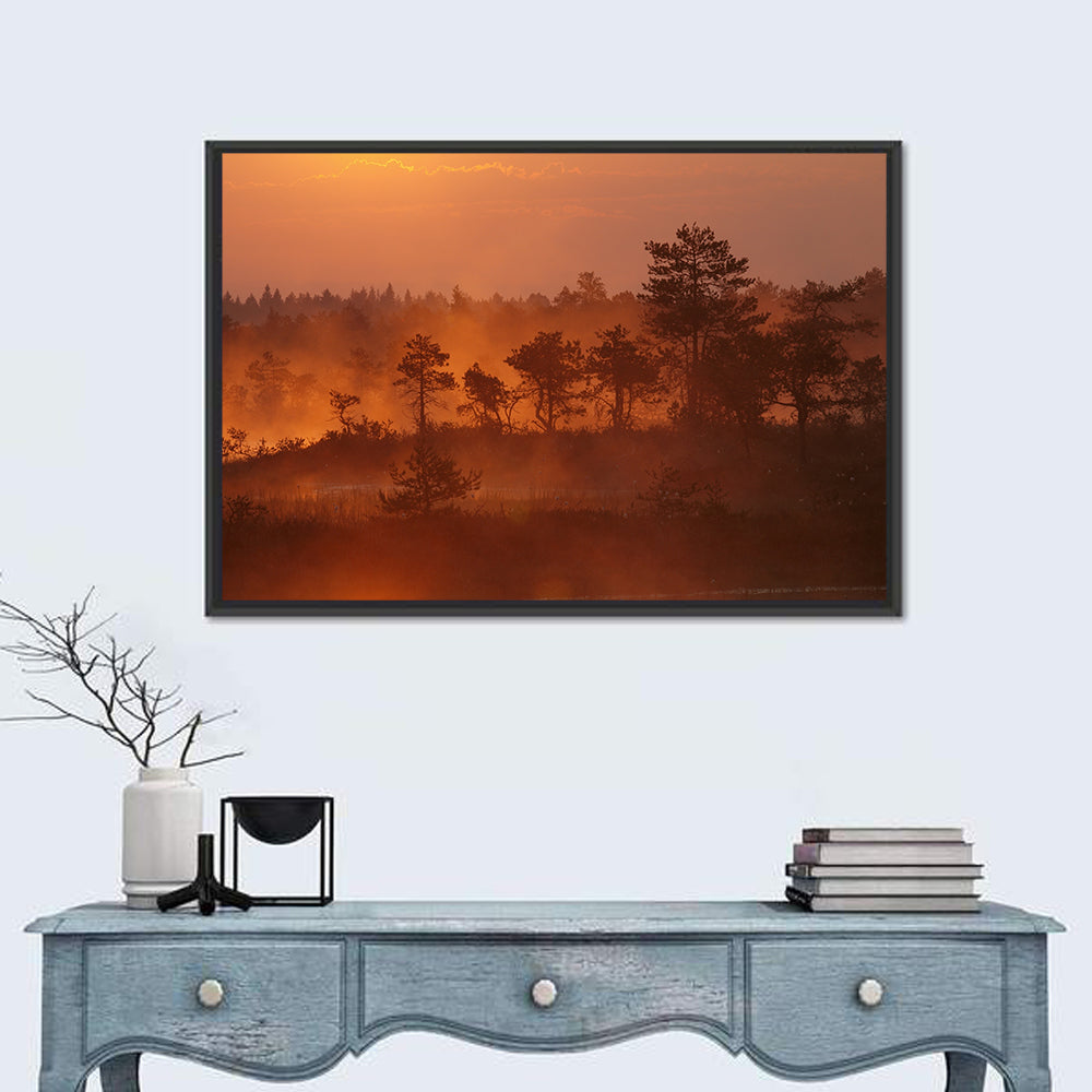 Kakerdaja Bog at Sunrise Wall Art in a room, landscape