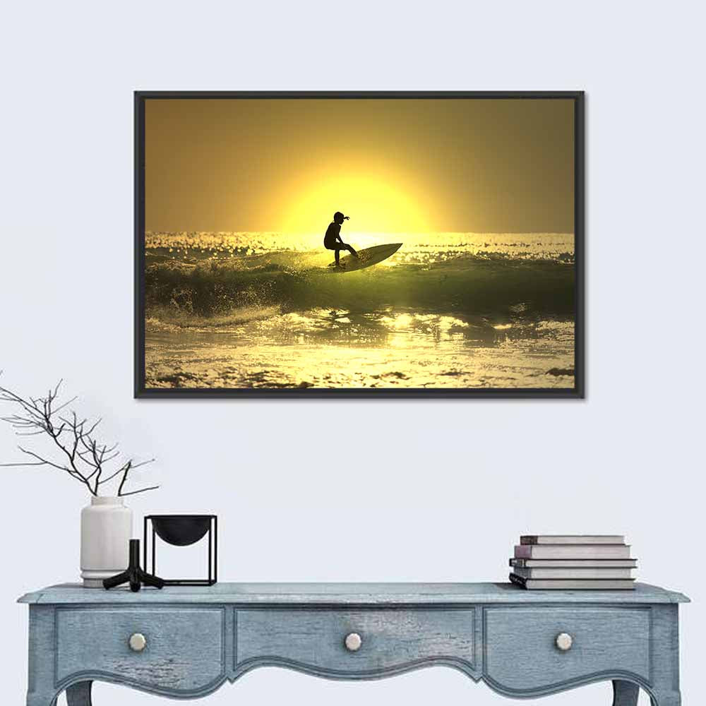 Surfer at Sunset Wall Art