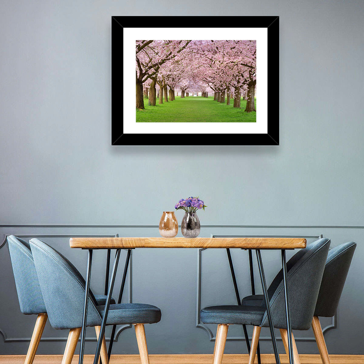 Cherry Blossom Avenue Wall Art in a room, landscape