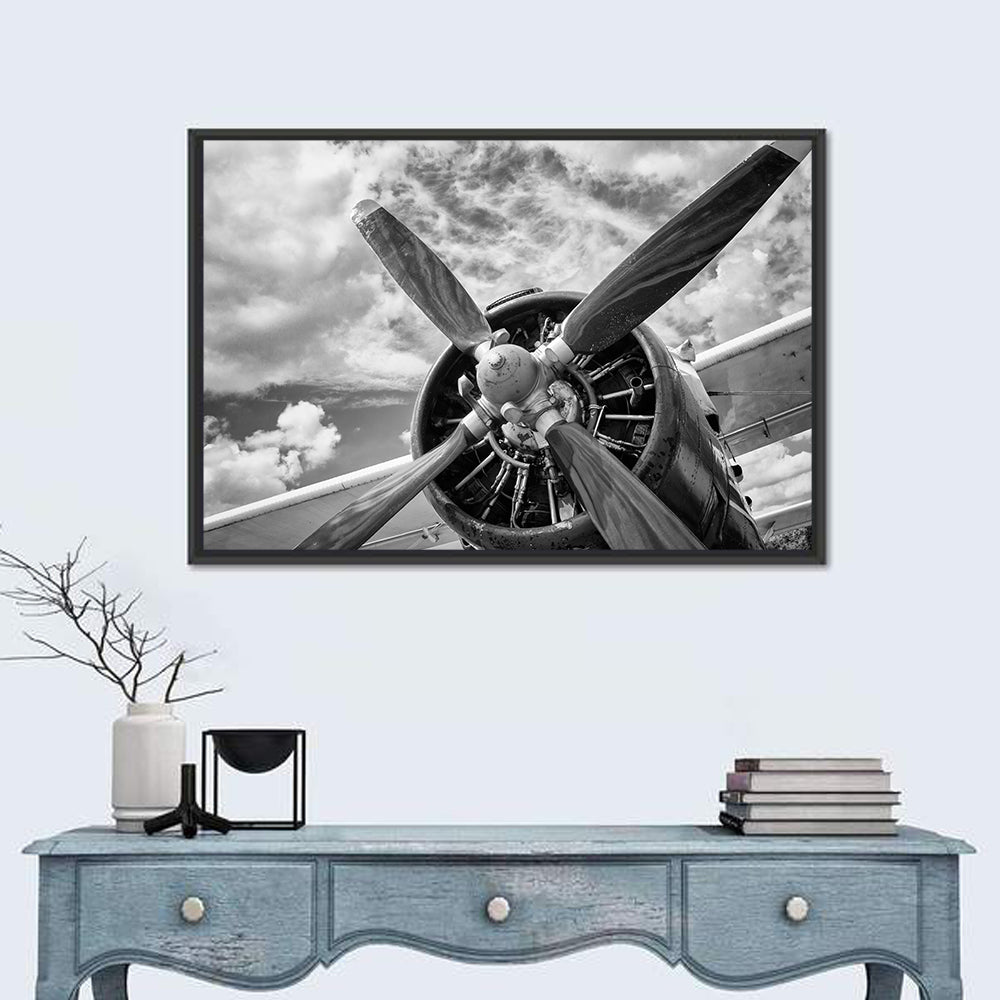 Vintage Airplane Radial Engine Close-up Wall Art