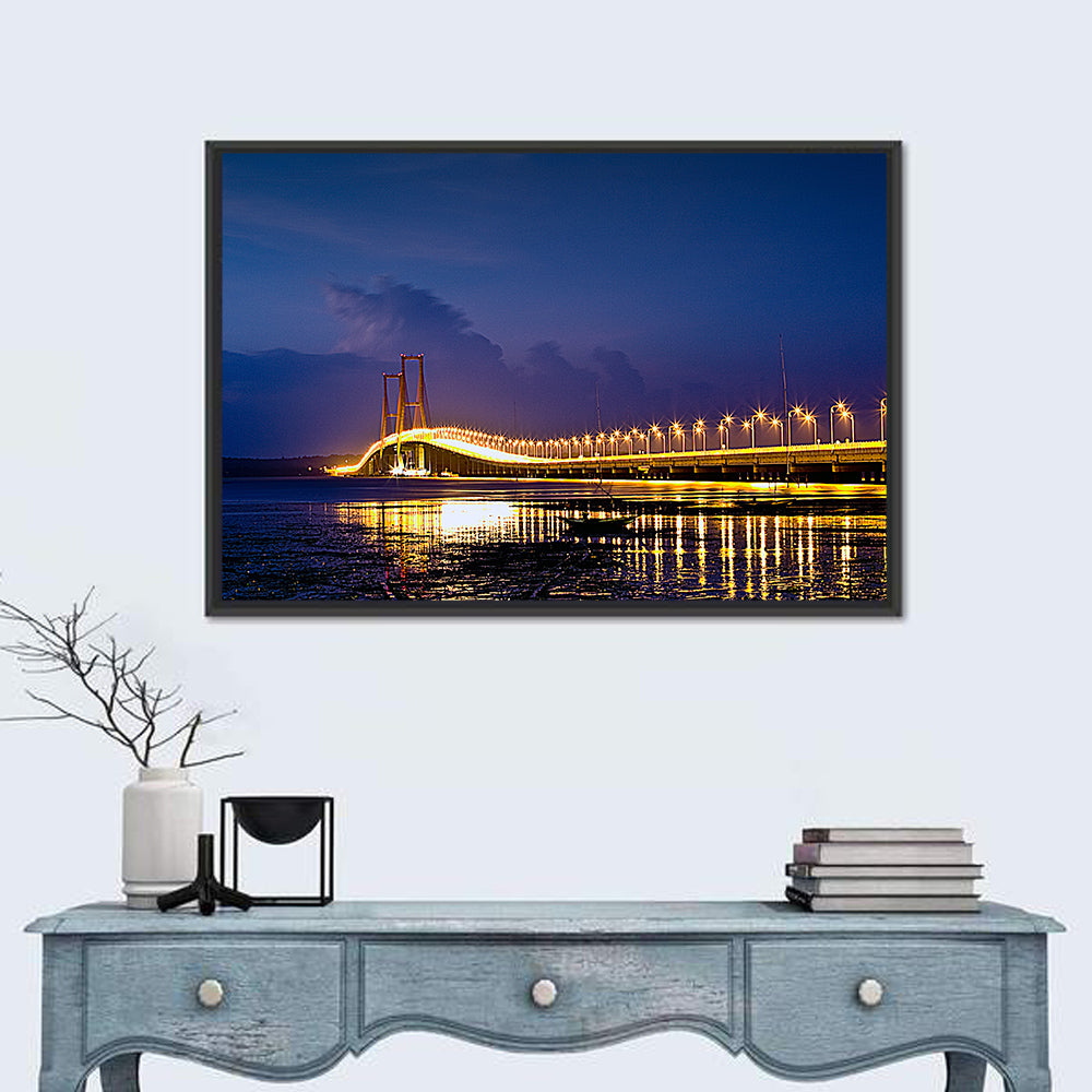 Suramadu Bridge at Dusk Wall Art