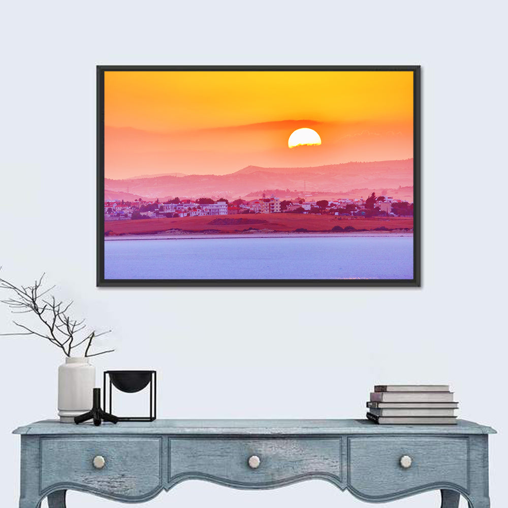 Golden Salt Lake Sunset Wall Art