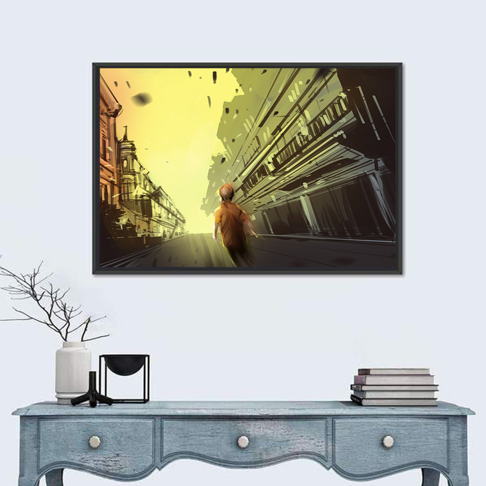 Child Walking Toward Light Wall Art