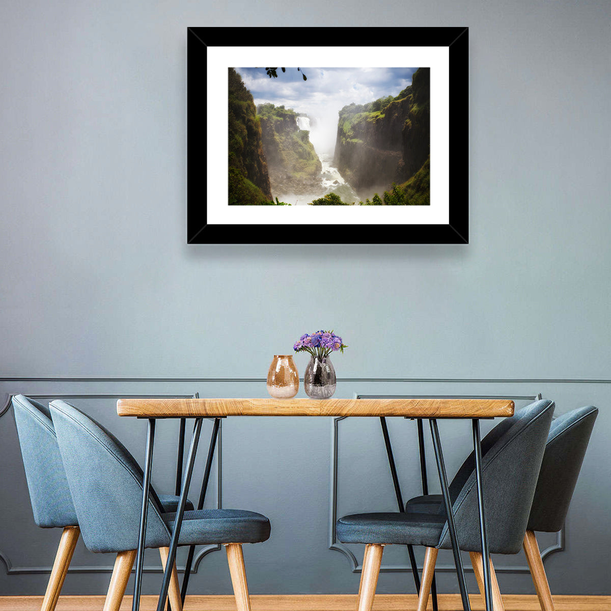 Victoria Falls Zambezi Gorge Wall Art in a room, landscape