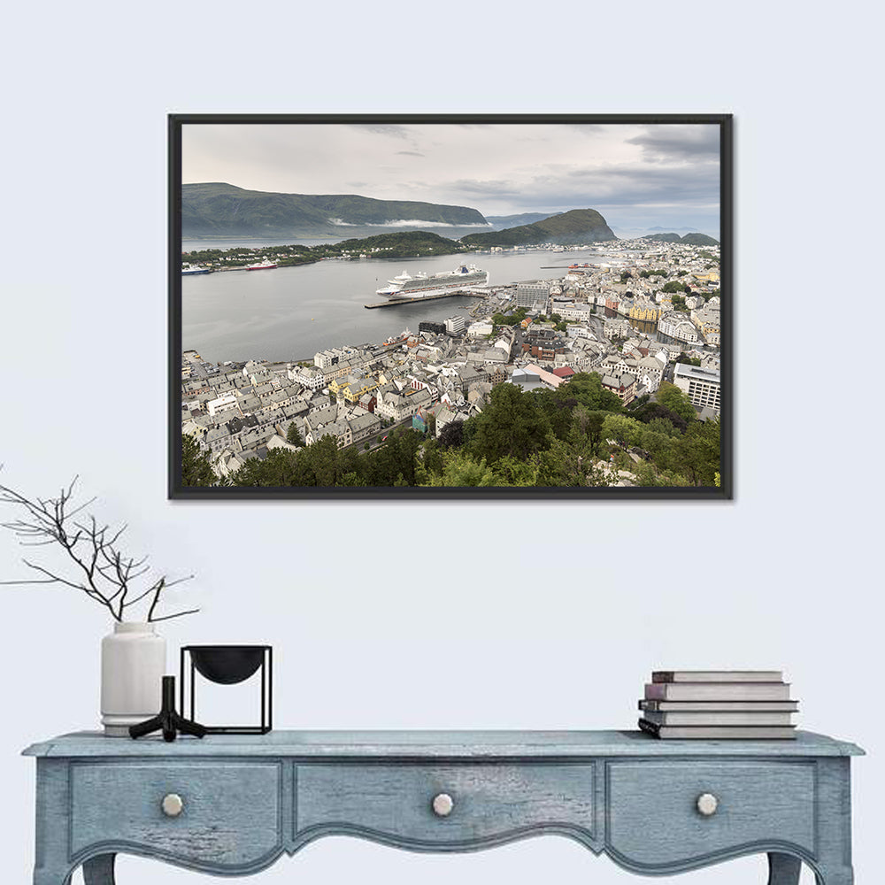 Alesund Harbor Cityscape Wall Art