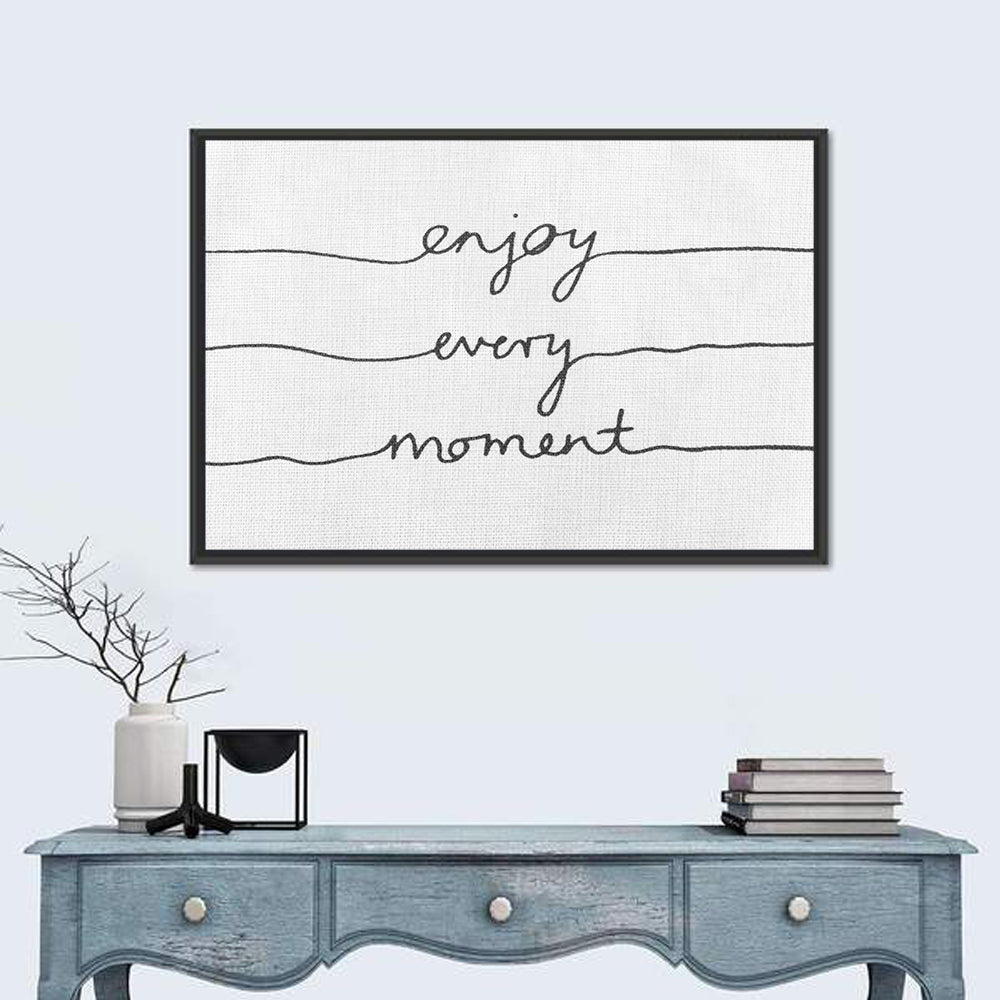 Enjoy Every Moment Script Wall Art in a room, landscape