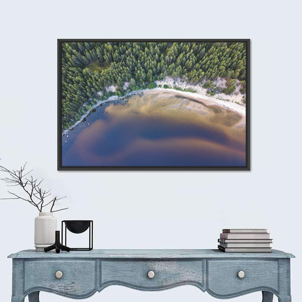 Lake Onega Shoreline Wall Art in a room, landscape