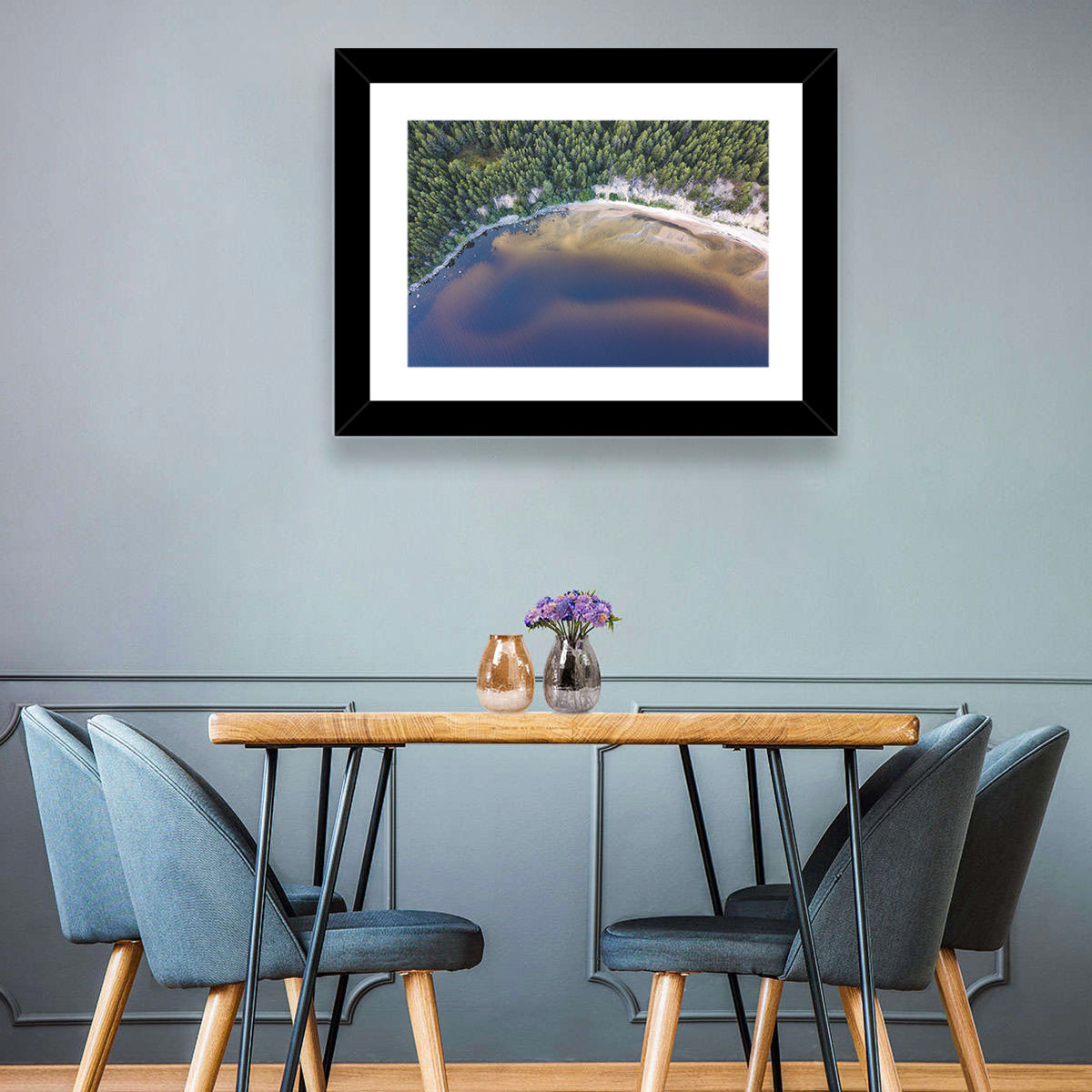 Lake Onega Shoreline Wall Art in a room, landscape