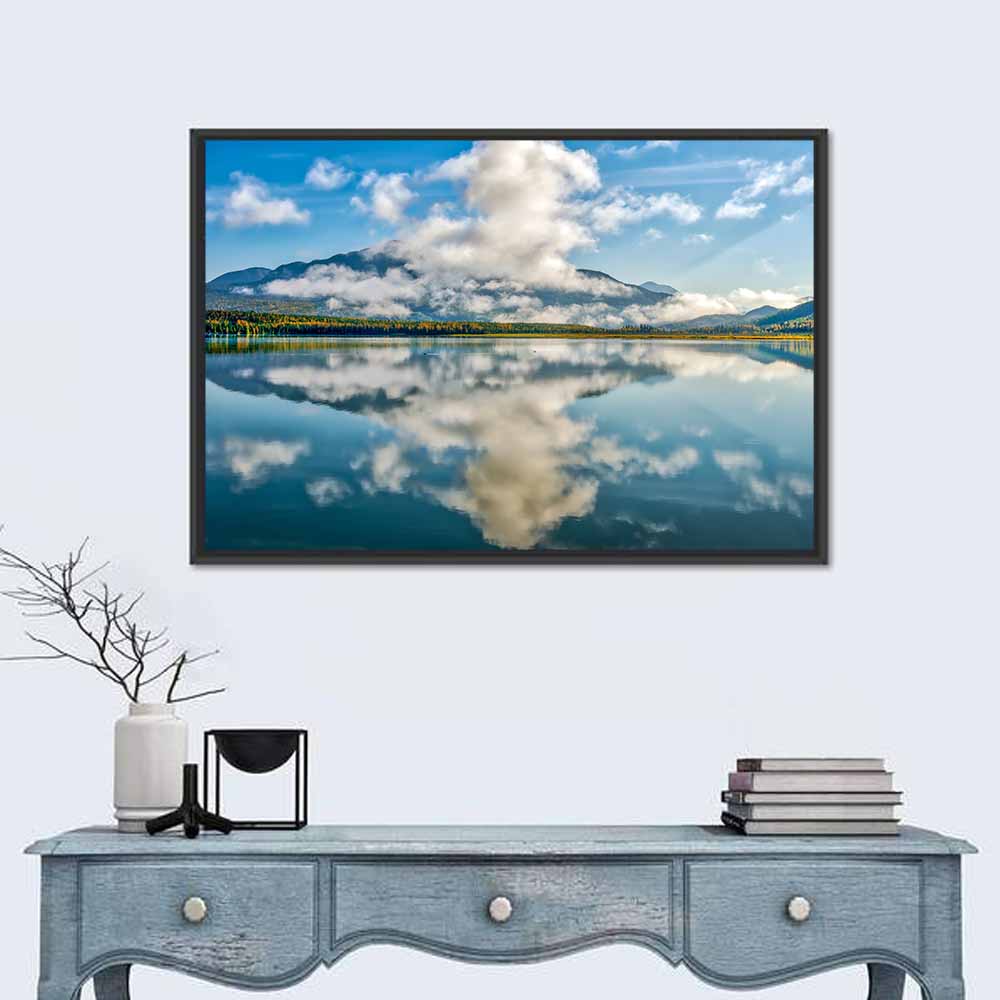 Skilak Lake Reflection Wall Art in a room, landscape