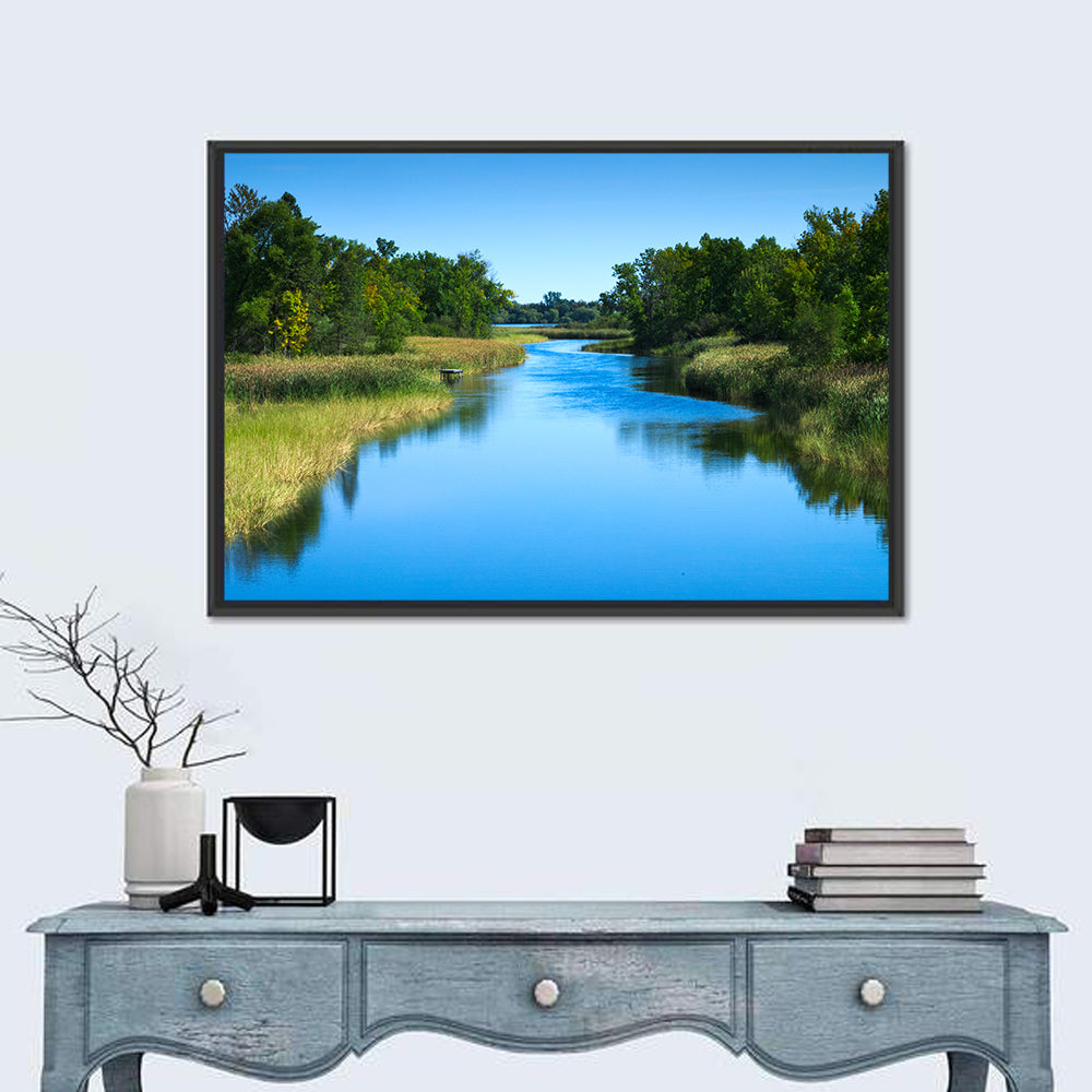 Mississippi River Landscape Wall Art in a room, landscape
