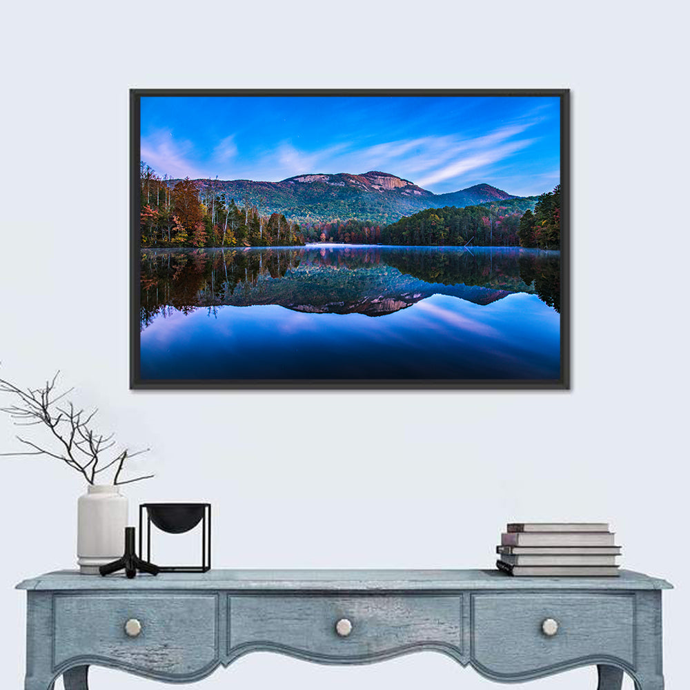 Pinnacle Lake Reflection Wall Art in a room, landscape