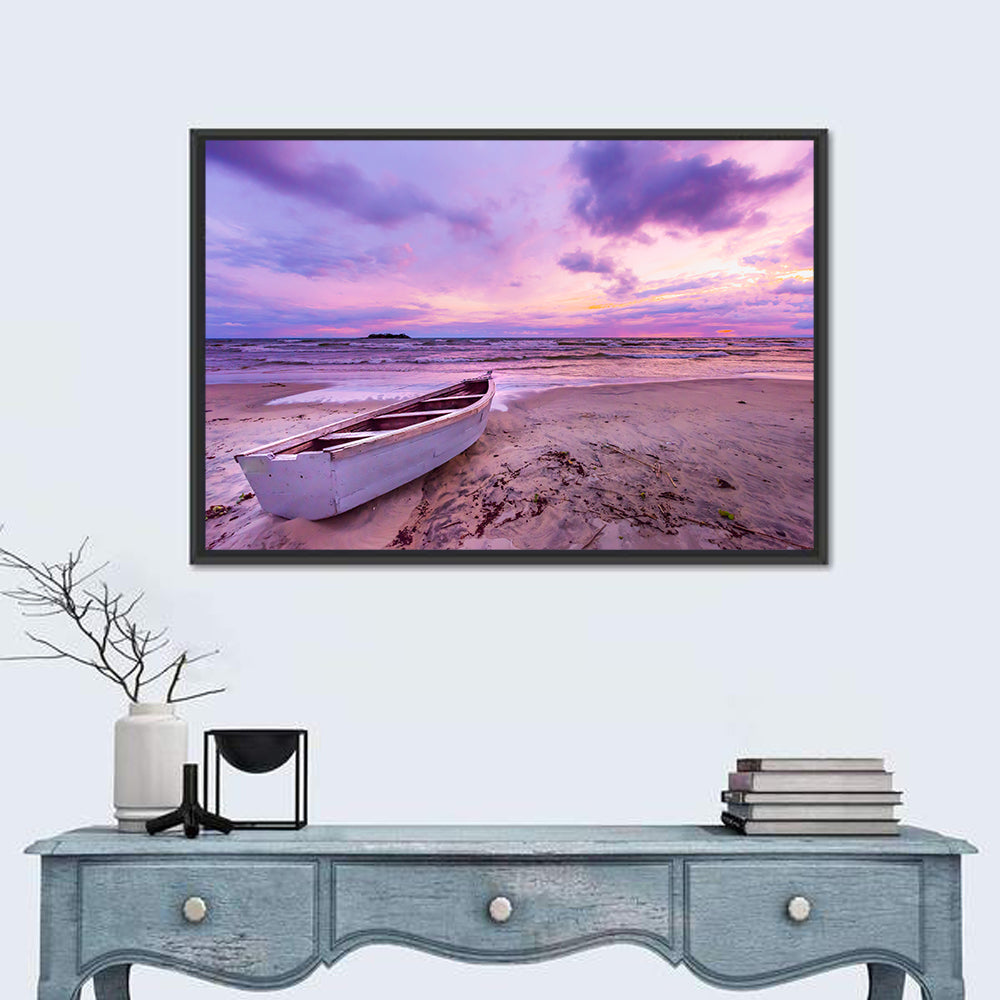 Boat at Lake Malawi Sunset Wall Art