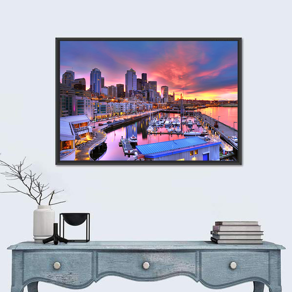 Seattle Skyline at Sunset Wall Art