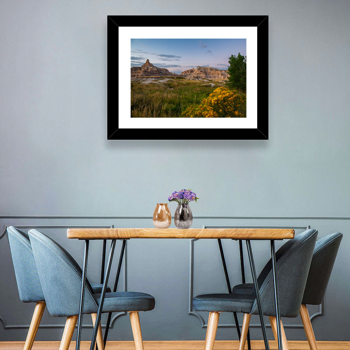 Badlands Golden Hour Meadow Wall Art