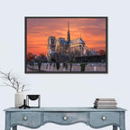 Notre-dame Cathedral at Golden Hour Wall Art