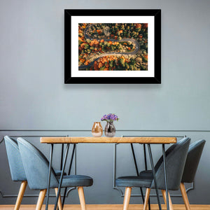 Winding Autumn Forest Road Wall Art