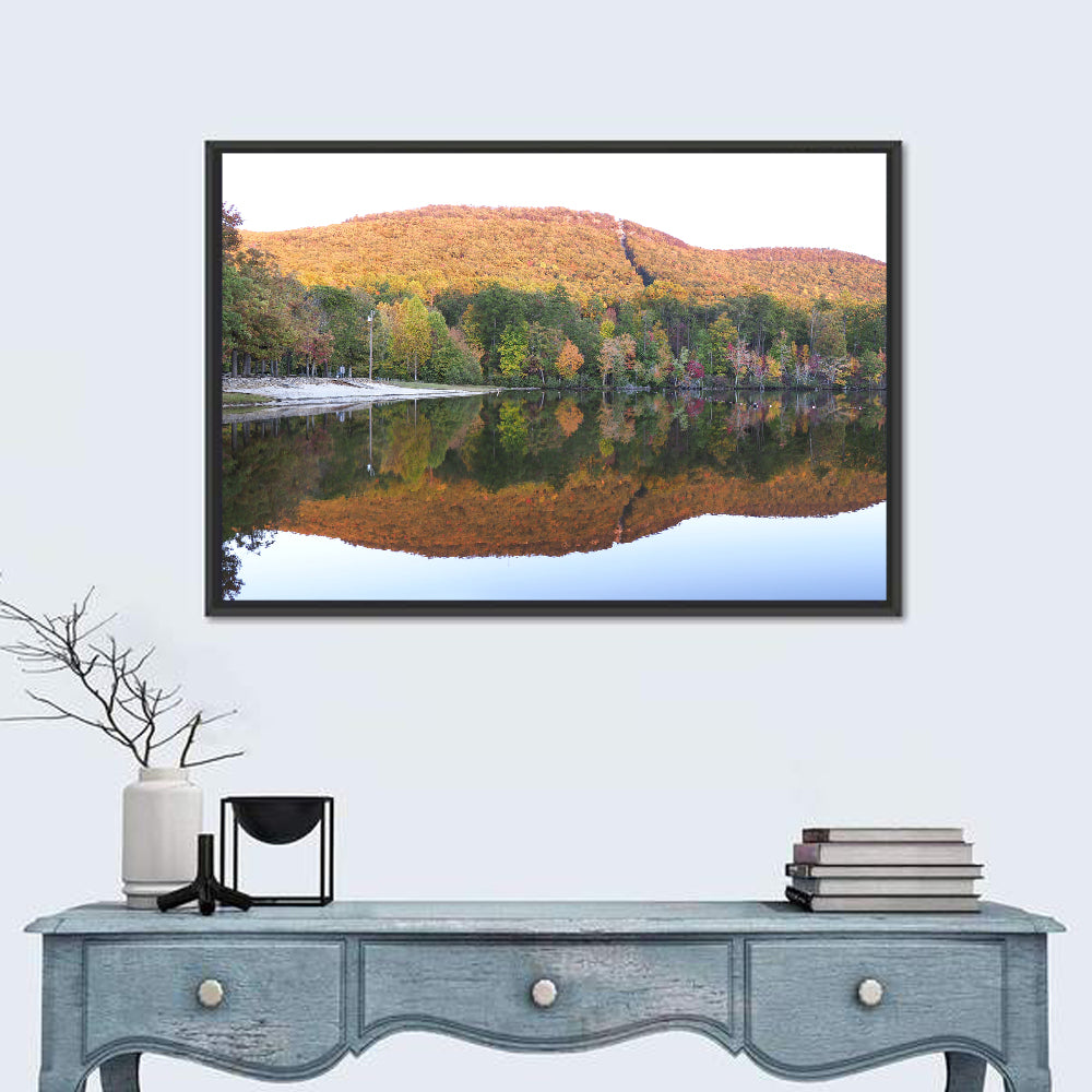 Cheaha State Park Lake Reflection Wall Art in a room, landscape