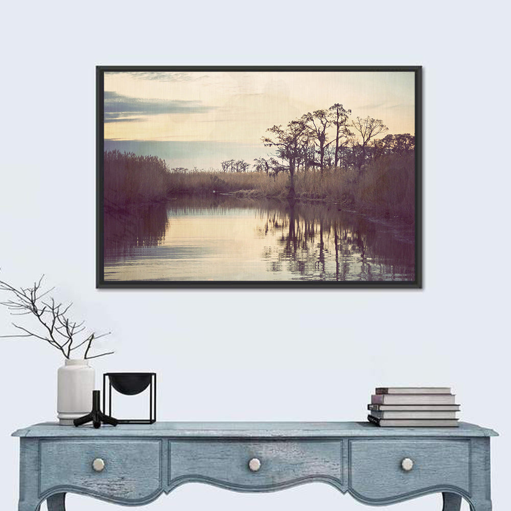 Louisiana Cypress Swamp at Dusk Wall Art