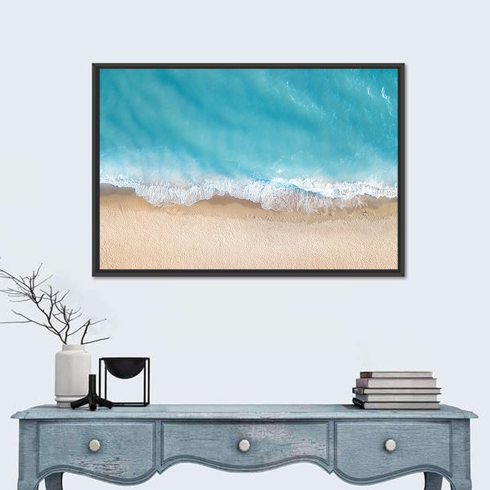 Top-down Turquoise Beachscape Wall Art