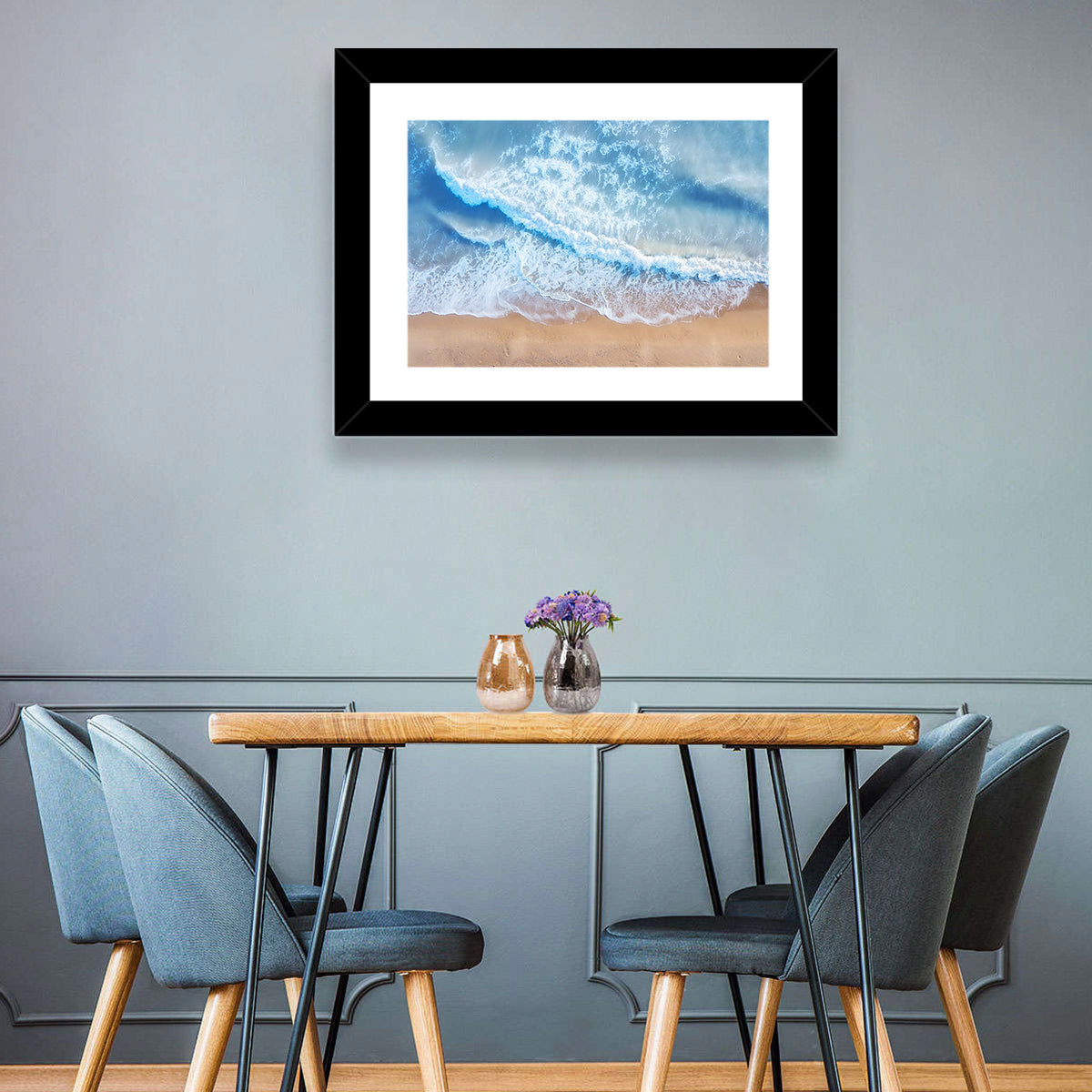 Aerial Beach Waves Wall Art