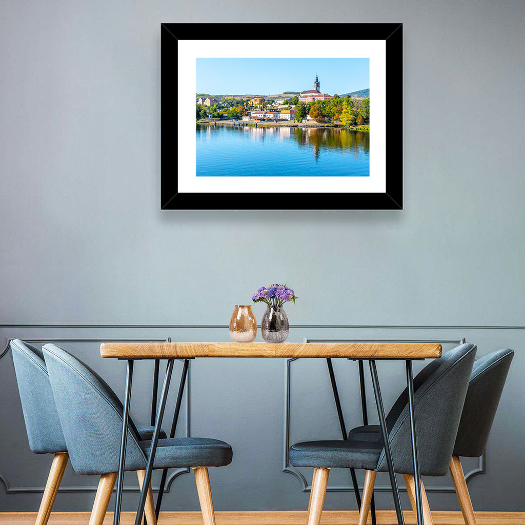 Roudnice Castle Riverbank Reflections Wall Art