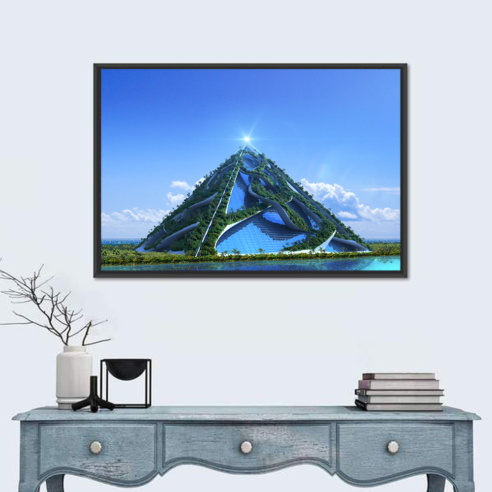 Glassy Pyramid with Gardens Wall Art