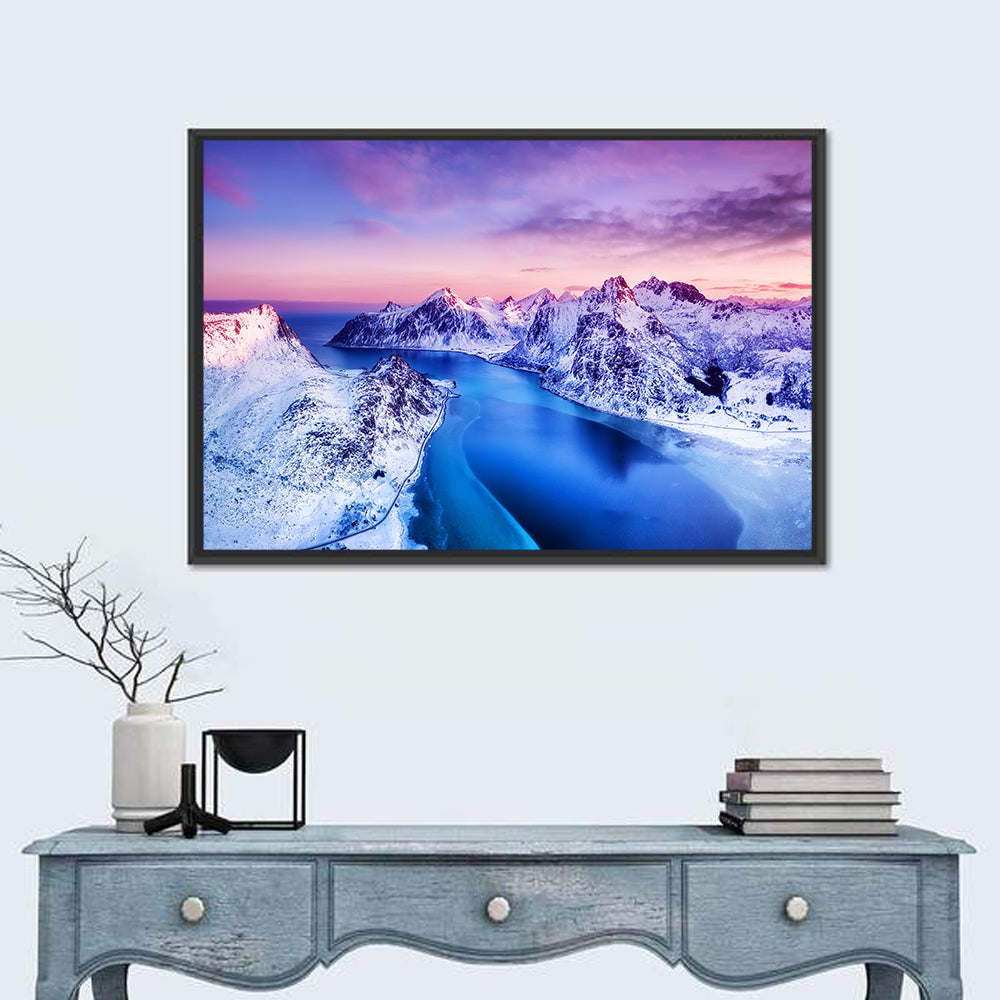 Flakstadpollen Fjord at Sunset Wall Art