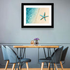 Blue Starfish on Sandy Beach Wall Art