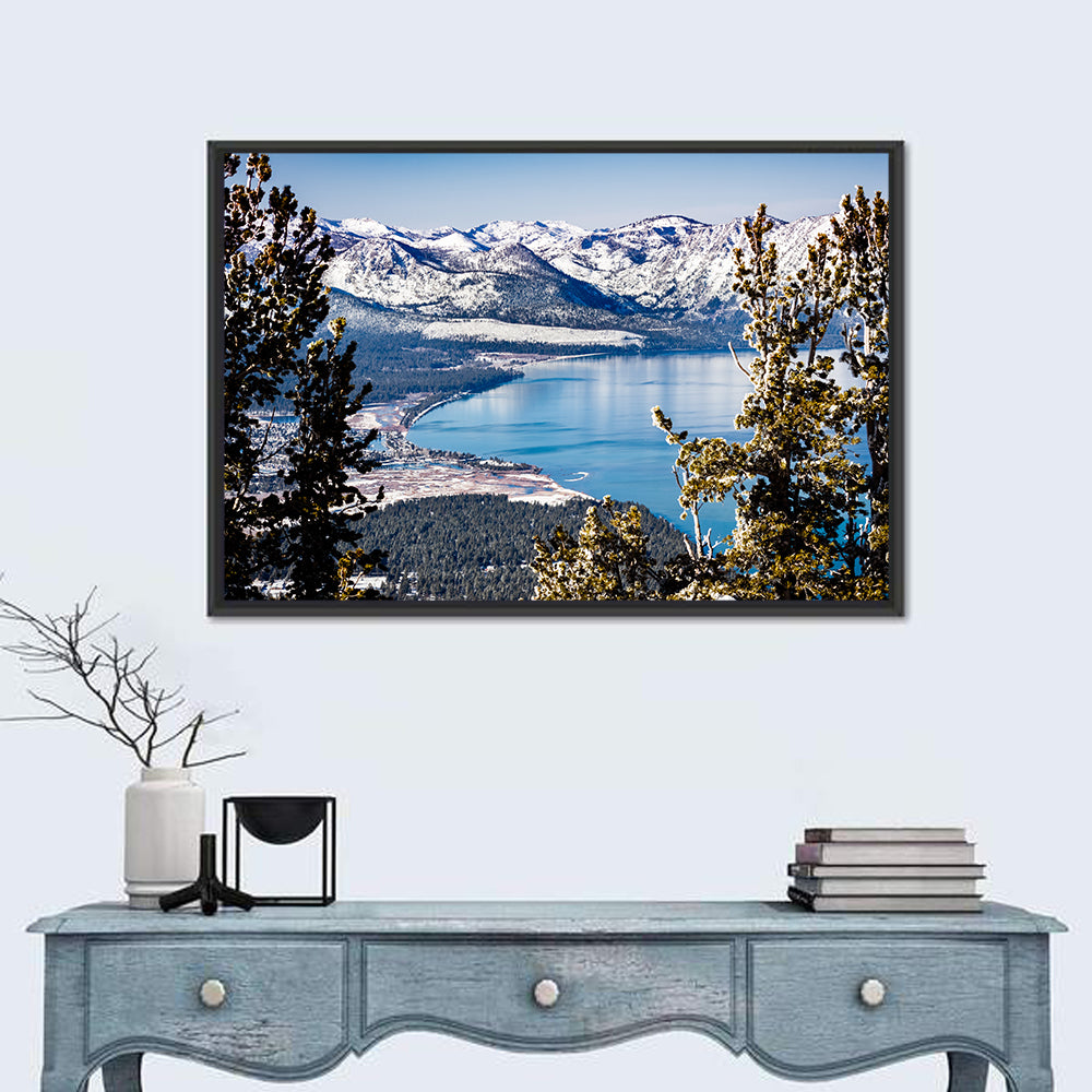 Lake Tahoe Sierra Vista Wall Art in a room, landscape