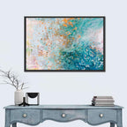 Teal Water Drops Abstract Wall Art