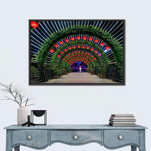 Decorated Lights Tunnel Wall Art