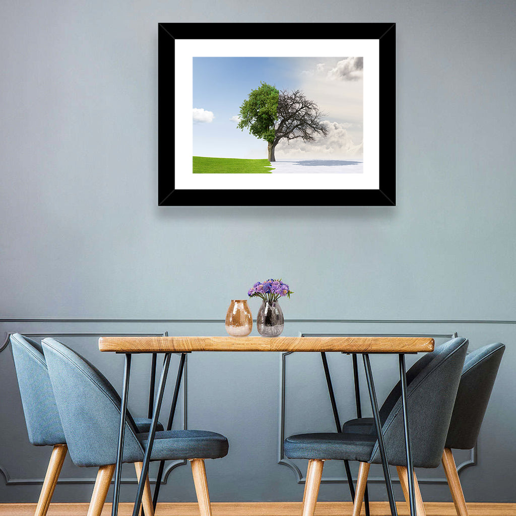 Summer to Winter Split Tree Wall Art