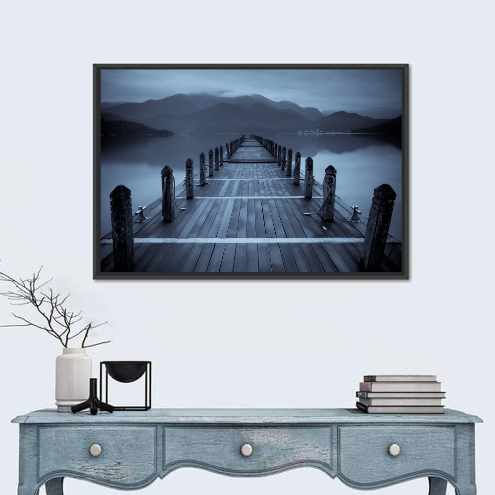Long Lake Pier at Dusk Wall Art