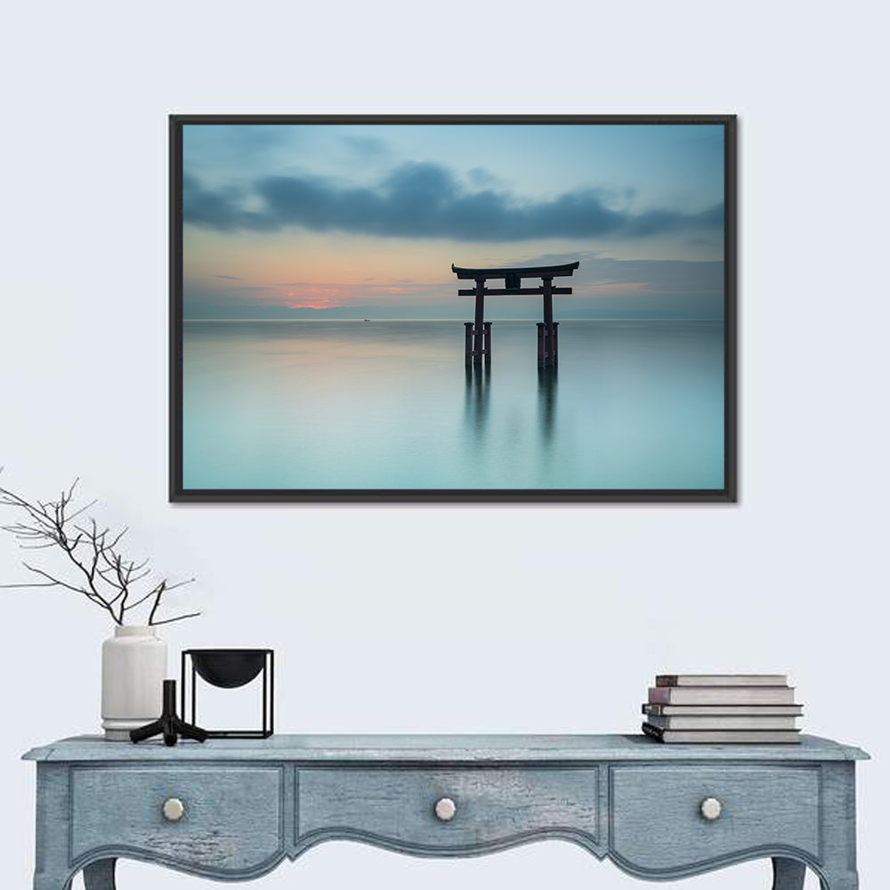 Itsukushima Torii at Dusk Wall Art in a room, landscape