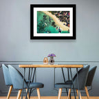 Aerial Tropical Shoreline with Six Boats Wall Art