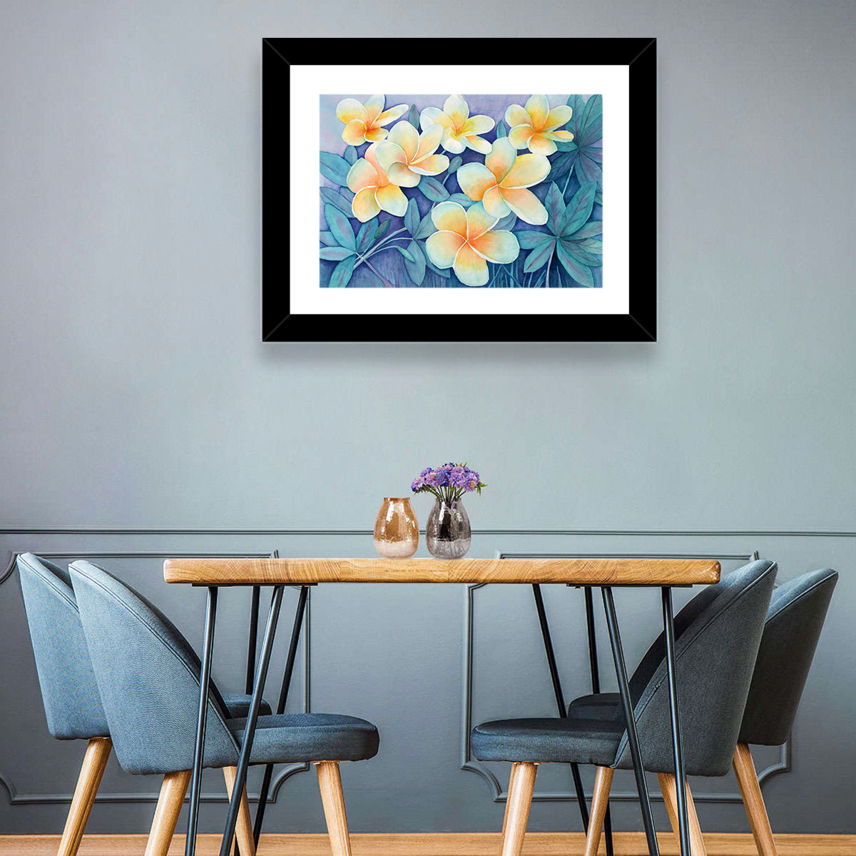 Watercolor Frangipani Cluster Wall Art